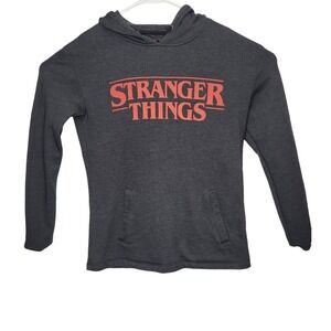 Stranger Things Graphic Hoodie Womens Size‎ Small Black Pocket Netflix Series